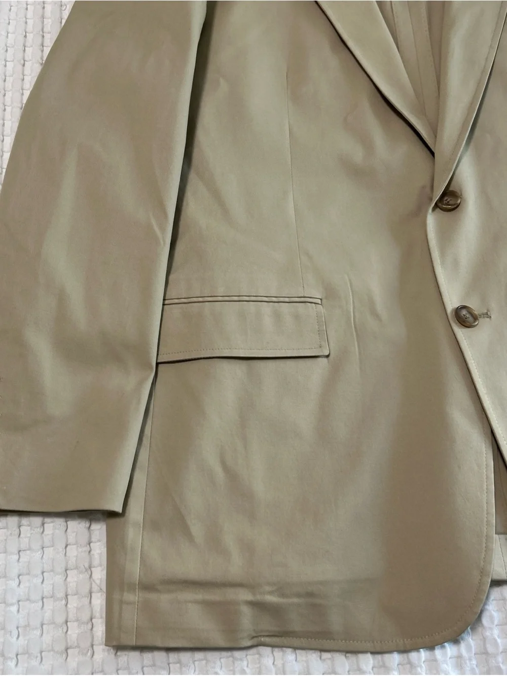 Brooks Brothers Men's Regent Fit Manteco Cotton Blazer Jacket Beige Khaki 48R